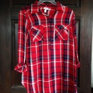 Ingrid & Isabel long plaid shirt/dress